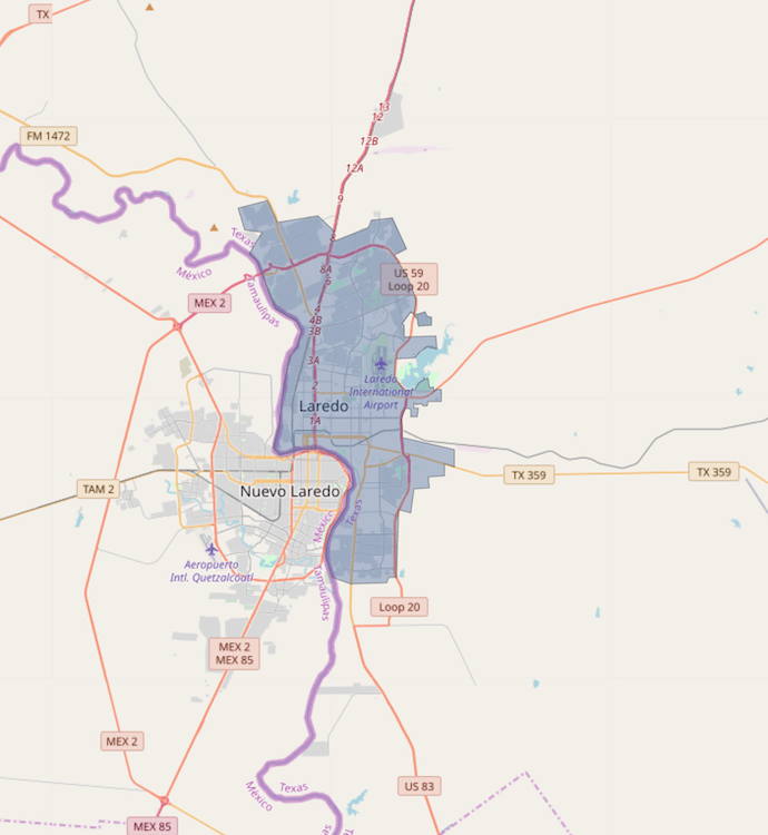 Laredo Map Fiber Internet in Tyler, Texas
