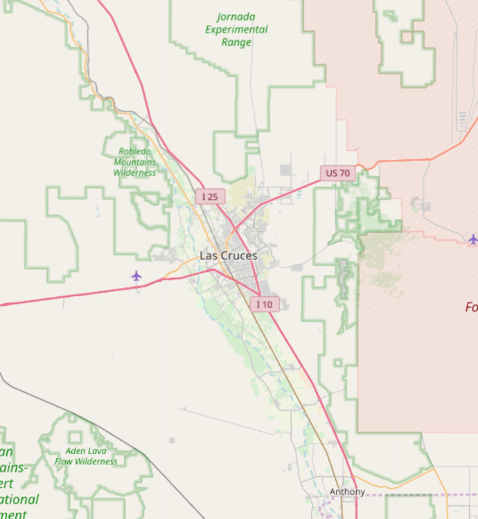 Las Cruces Santa Fe map