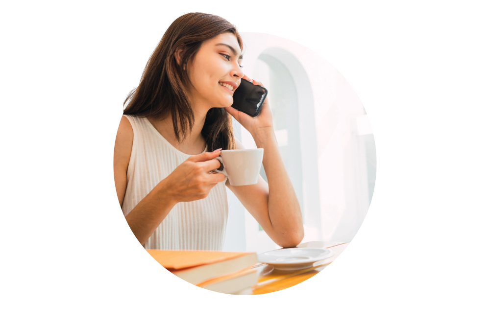 woman talking on phome (2) Refer a Friend Internet